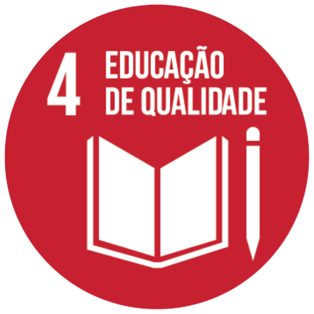 Selo do Objetivo de Desenvolvimento Sustentável 4 da ONU — Educação de Qualidade